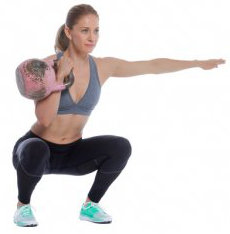 one-arm kettlebell front squat